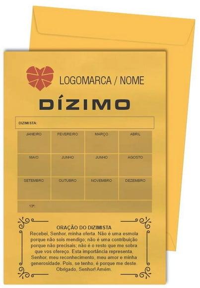 Envelope dízimo personalizado.