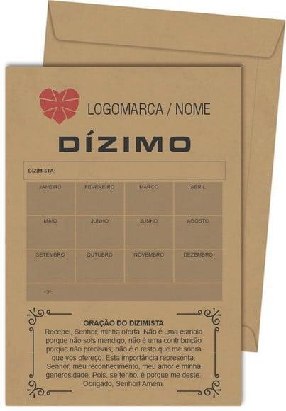 Envelope dízimo personalizado.