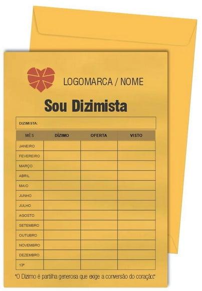 Envelope dízimo personalizado.