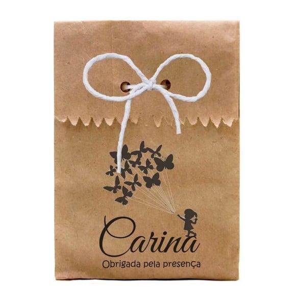 INFANTIL - SAQUINHO PAPEL PERSONALIZADO. C/ FURO E CORDÃO