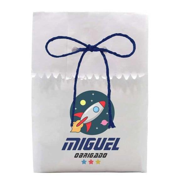 INFANTIL - SAQUINHO PAPEL PERSONALIZADO. C/ FURO E CORDÃO