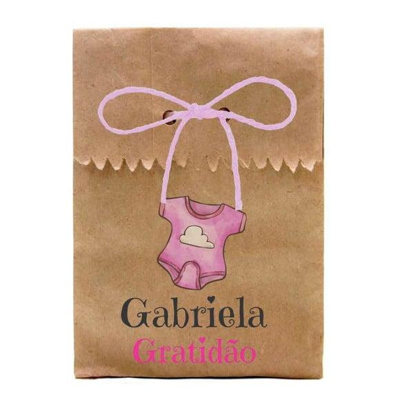 INFANTIL - SAQUINHO PAPEL PERSONALIZADO. C/ FURO E CORDÃO