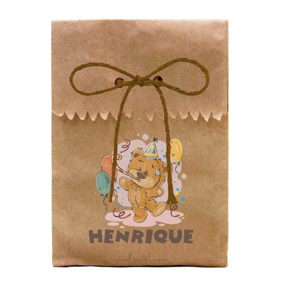 INFANTIL - SAQUINHO PAPEL PERSONALIZADO. C/ FURO E CORDÃO