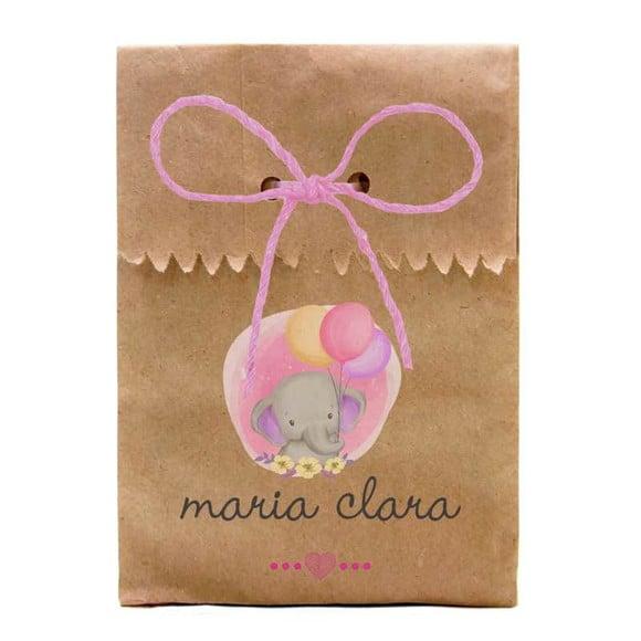 INFANTIL - SAQUINHO PAPEL PERSONALIZADO. C/ FURO E CORDÃO