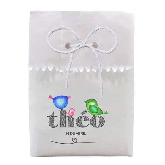 INFANTIL - SAQUINHO PAPEL PERSONALIZADO. C/ FURO E CORDÃO