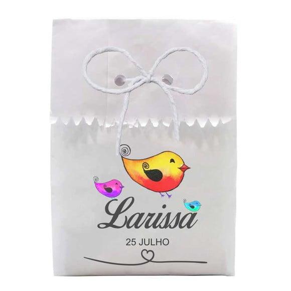 INFANTIL - SAQUINHO PAPEL PERSONALIZADO. C/ FURO E CORDÃO
