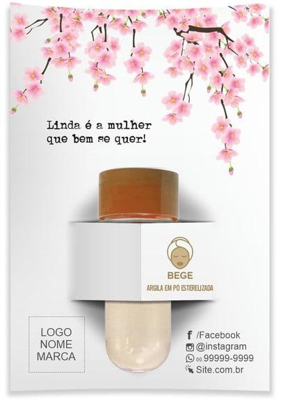 Kit Argila Facial Personalizado, Cerejeira. Cor Bege.