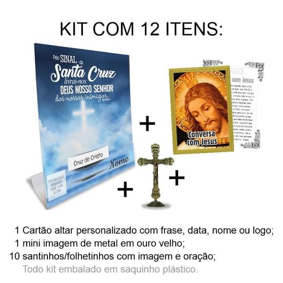Kit Cartão Altar + Imagem Crucifixo, M1