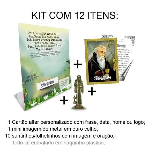 Kit Cartão Altar + Imagem de São Bento, M2