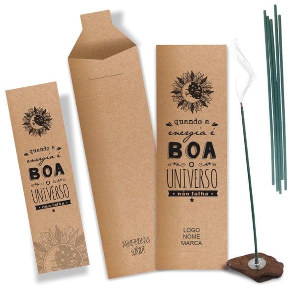 Kit Incenso Personalizado Energia Boa. Pacote c/ 24un