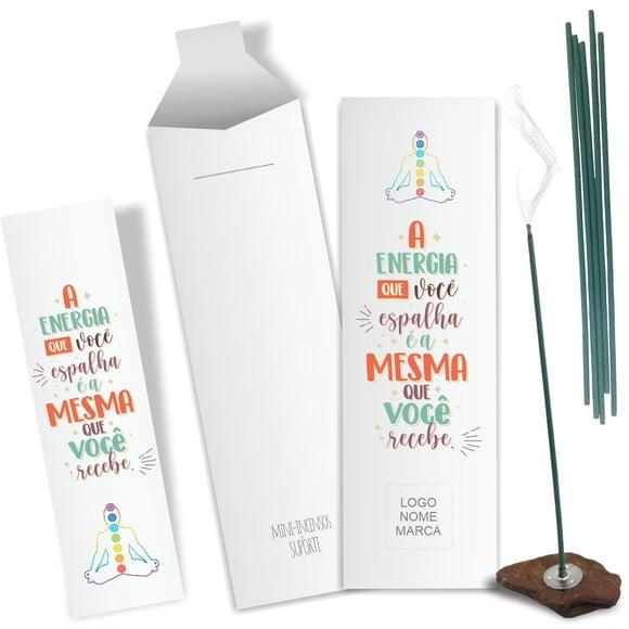 Kit Incenso Personalizado Energia. Pacote c/ 24un