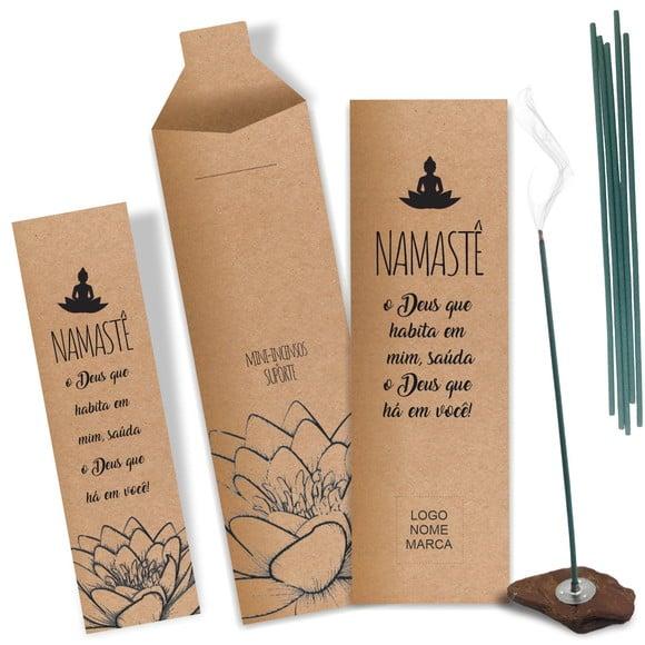 Kit Incenso Personalizado Namastê. Pacote c/ 24un
