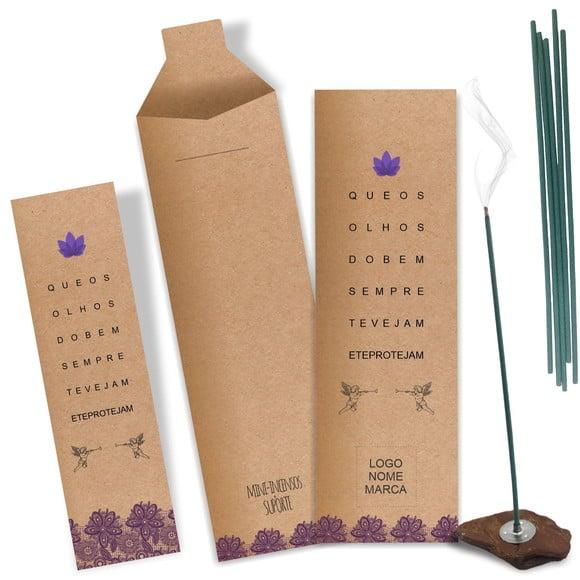 Kit Incenso Personalizado Olhos do Bem. Pacote c/ 24un