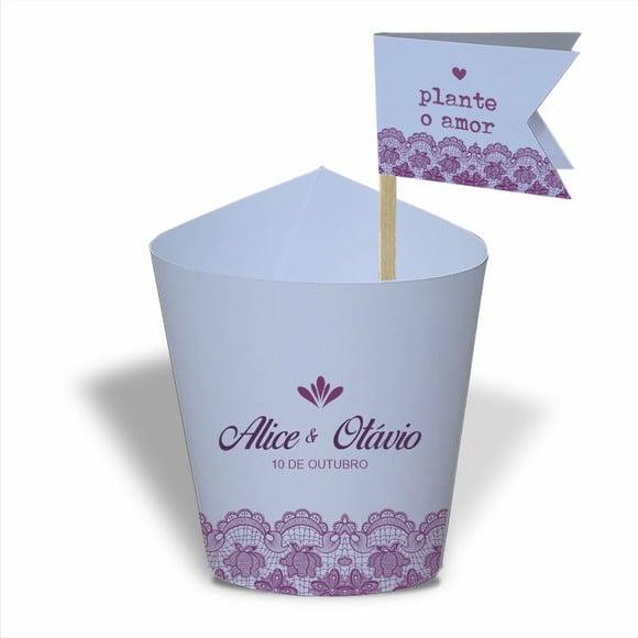Rótulo mini suculenta + tag bandeira + palito. Casamento