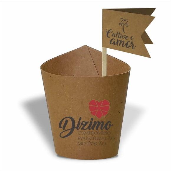 Rótulo mini suculenta + tag bandeira + palito. Dizimista