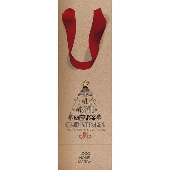 Sacola Garrafa Personalizada Natal e Boas Festas. Mod057.