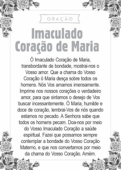 Santinho Imaculado Coração de Maria. Pcte c/ 250 Unids