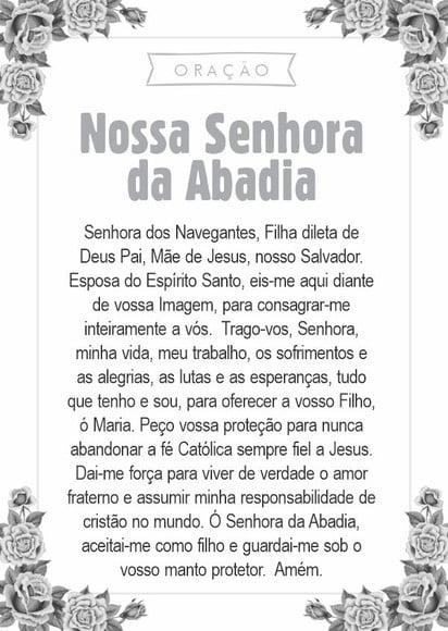 Santinho Nossa Senhora da Abadia. Pcte c/ 250 Unids