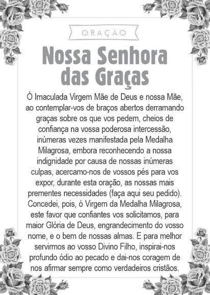 Santinho Nossa Senhora das Graças. Pcte c/ 250 Unids