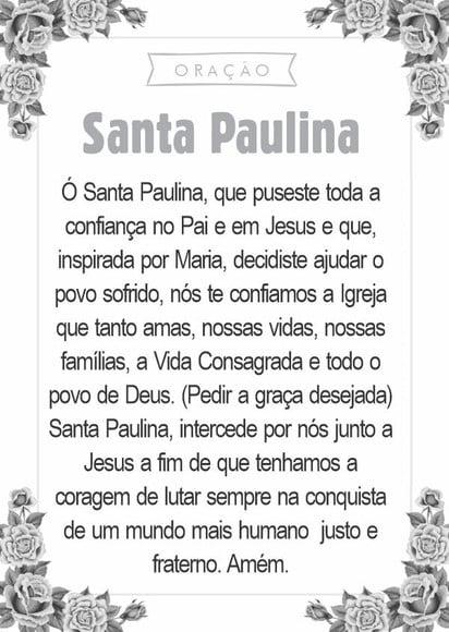 Santinho Santa Paulina. Pcte c/ 250 Unids