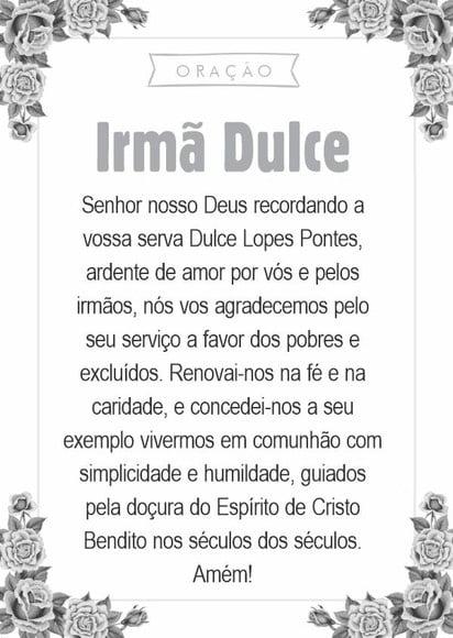 Santinho Santa Irmã Dulce. Pcte c/ 250 Unids