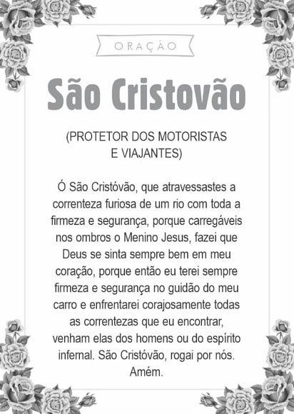 Santinho São Cristovão. Pcte c/ 250 Unids