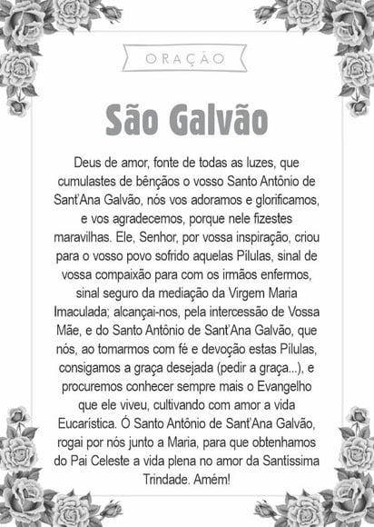 Santinho São Galvão. Pcte c/ 250 Unids