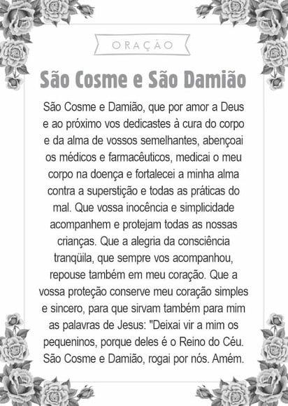 Santinho São Cosme e São Damião. Pcte c/ 250 Unids
