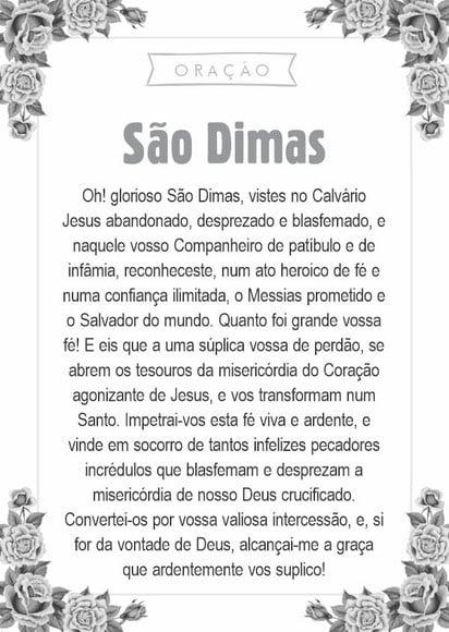 Santinho São Dimas. Pcte c/ 250 Unids
