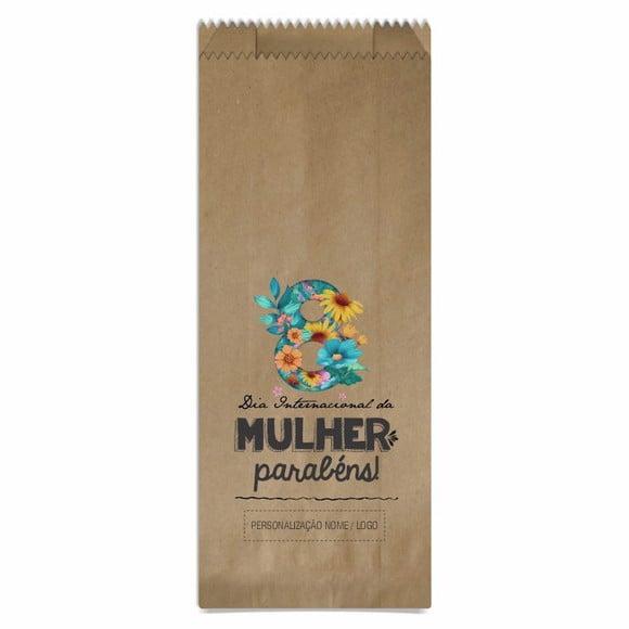 Saquinho de Papel Dia da Mulher, Personalizado. Mod.05