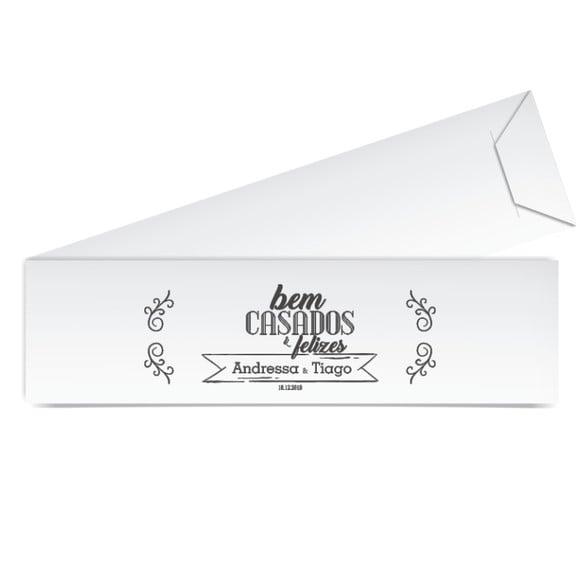 SAQUINHO DE PAPEL PORTA TALHERES PERSONALIZADO CASAMENTO M17