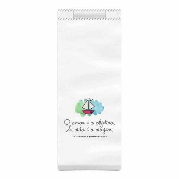 SAQUINHO KRAFT SIMPLES PERSONALIZADO - O AMOR É A VIAGEM...