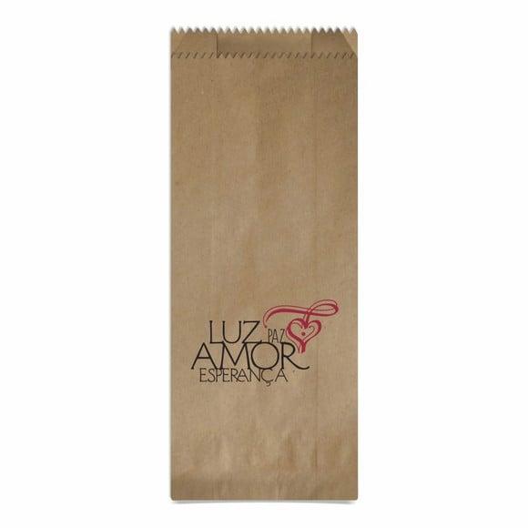 SAQUINHO KRAFT SIMPLES PERSONALIZADO - LUZ PAZ AMOR ESPERANÇ