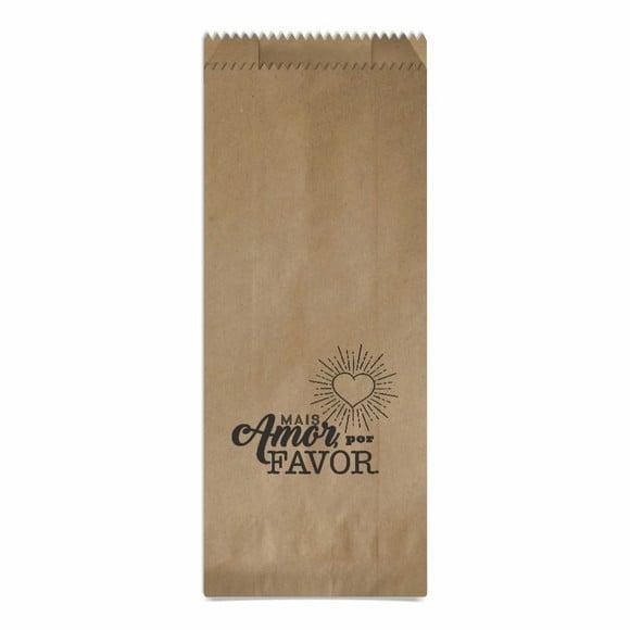 SAQUINHO KRAFT SIMPLES PERSONALIZADO - MAIS AMOR POR FAVOR