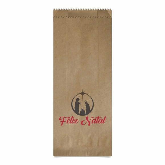 Saquinho Kraft Simples Personalizado Natal / Ano Novo
