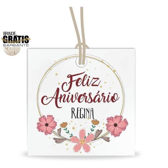 Tag aniversário quadrada
