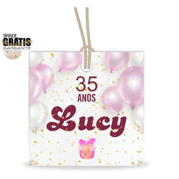 Tag aniversário quadrada