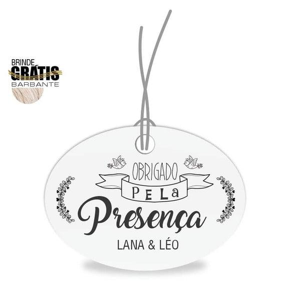 Tag casamento oval agradecimento