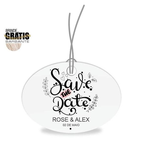 Tag casamento oval save the date
