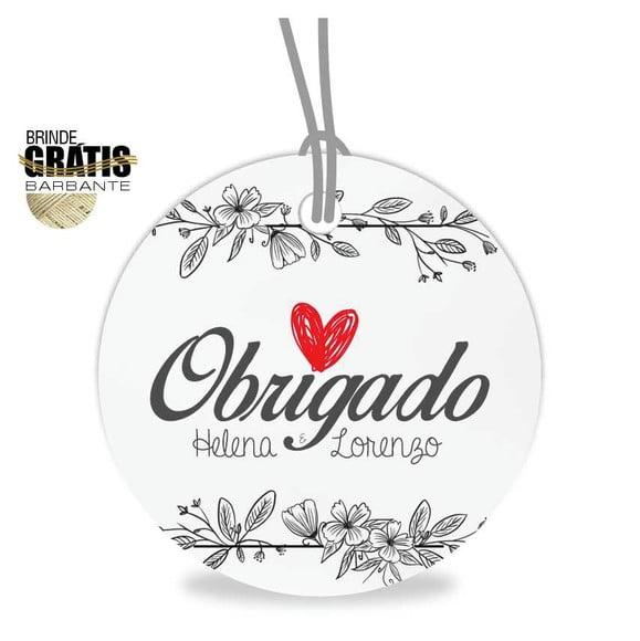 Tag casamento redonda agradecimento
