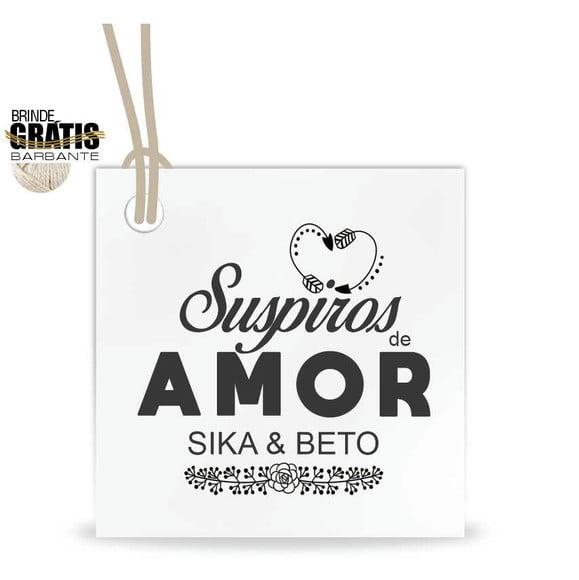 Tag casamento quadrada suspiros de amor