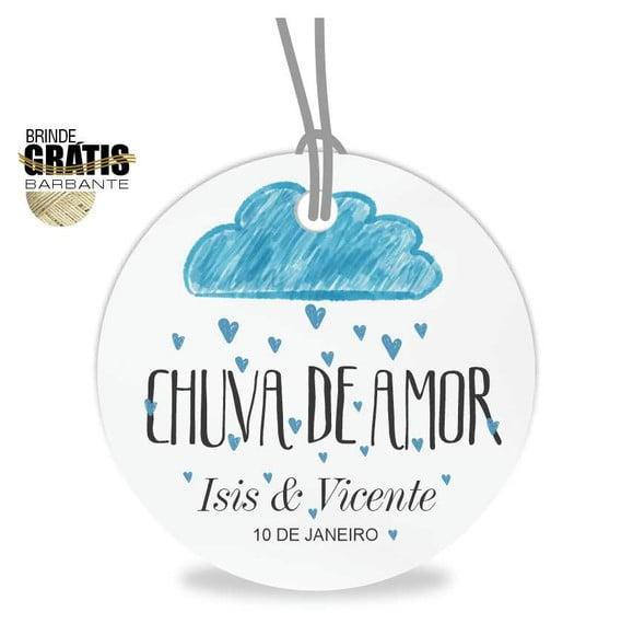 Tag casamento redonda chuva de amor