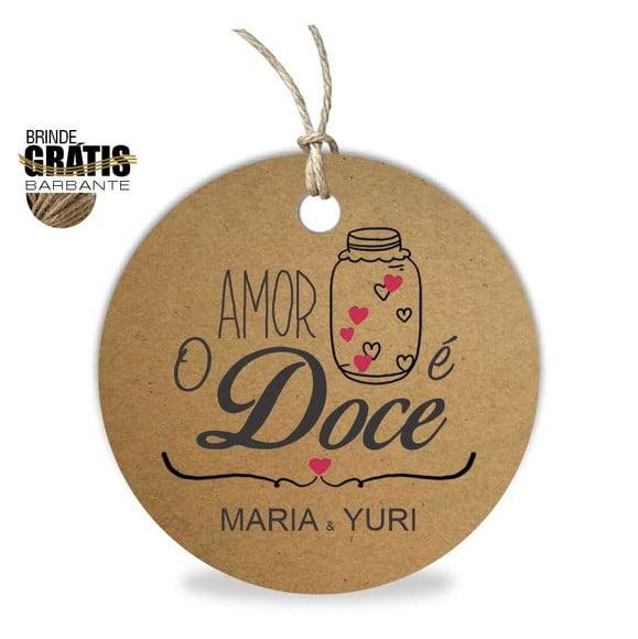 Tag casamento redonda doce amor