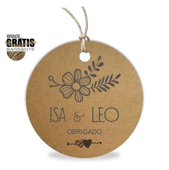 Tag casamento redonda floral