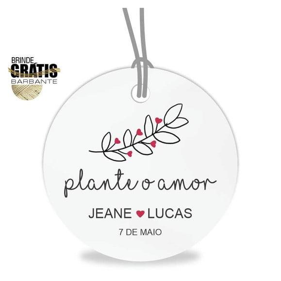 Tag casamento redonda plante amor