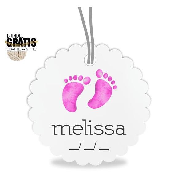 Tag infantil escalope pézinhos bebê menina