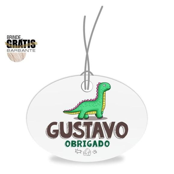 Tag infantil oval dinossauro