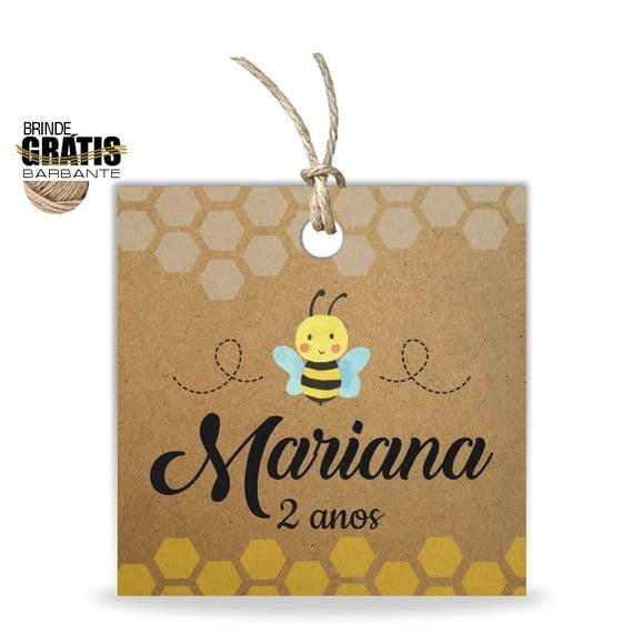 Tag infantil quadrada abelhinhas