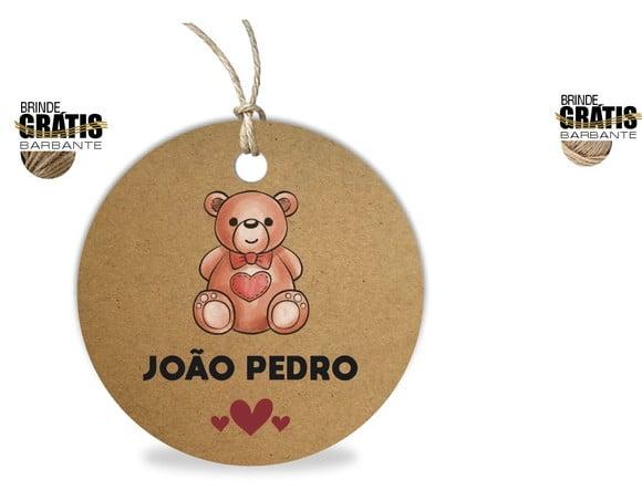 Tag infantil redonda ursinho