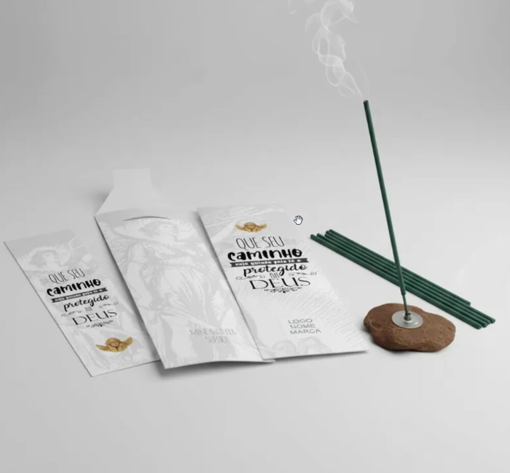 Lembrancinha Batizado Eucarística Kit Incenso Protegido por Deus